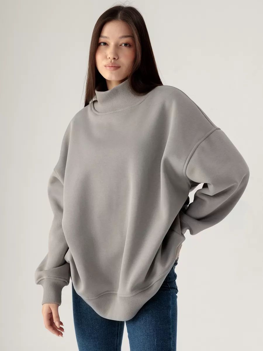 Damen Oversized Rollkragen-Pullover aus kuscheligem Material mit modernem Schnitt Heidi-Mode