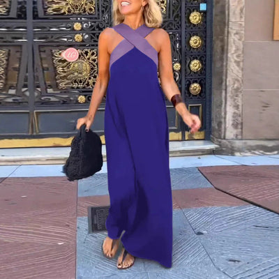 Damen Maxikleid mit Kreuzträgern Heidi-Mode