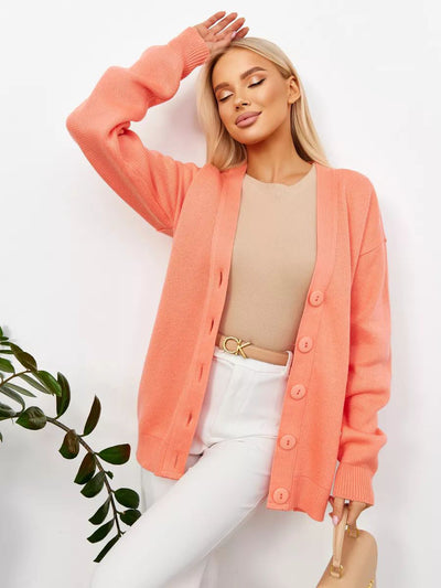 Damen Strickcardigan mit stylishem Knopfverschluss und lässigem Schnitt Heidi-Mode
