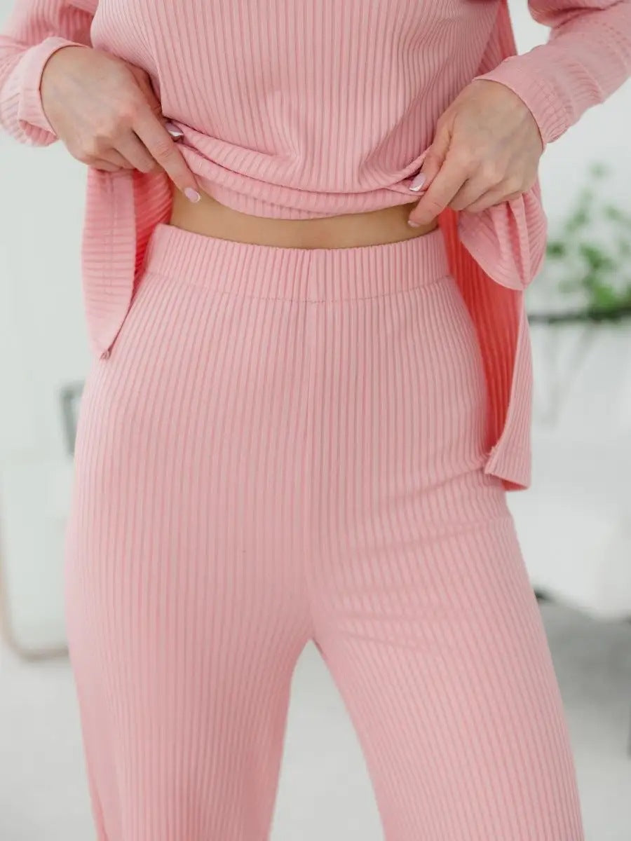 Damen bequemer Loungeanzug mit langem Ärmel und weitem Schnitt Heidi-Mode