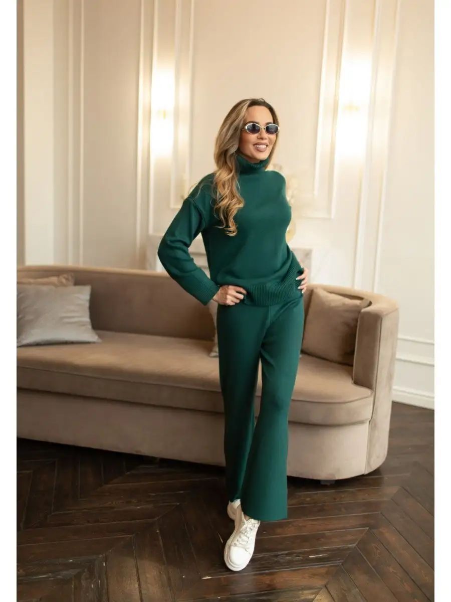 Damen Strickpullover mit hohem Kragen und leichtem Oversized-Schnitt Heidi-Mode