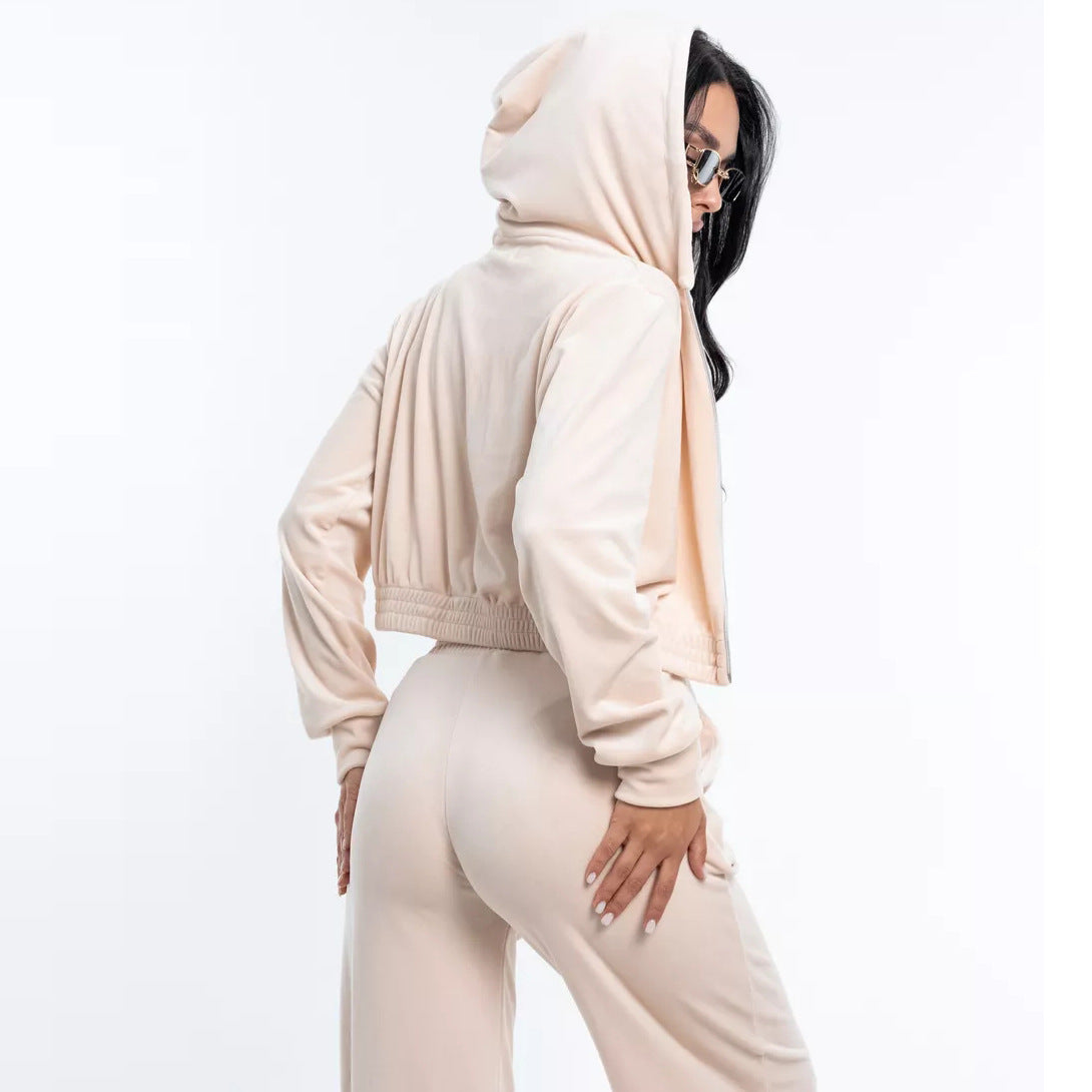 Damen Kurzarm Freizeitjacke mit hohem Kragen und Reißverschluss Heidi-Mode