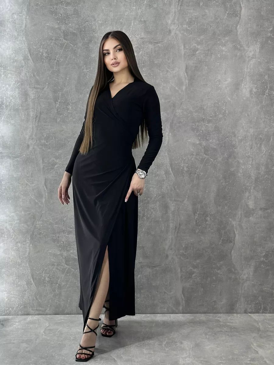 Damen Wickelkleid mit tiefem V-Ausschnitt und eleganter Raffung Heidi-Mode