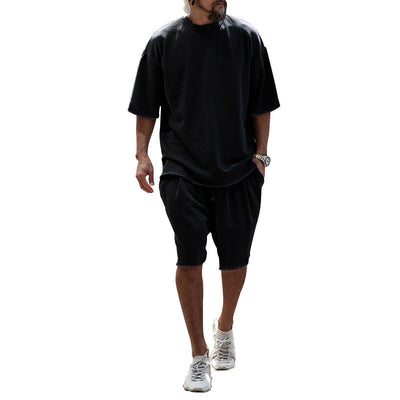 Herren lässiges Premium Freizeit-Set mit Oversized T-Shirt und lockeren Shorts Aliams