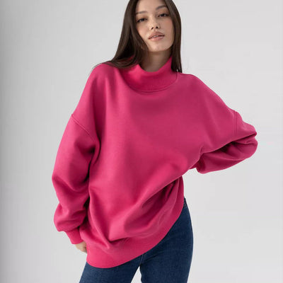 Damen Oversized Rollkragen-Pullover aus kuscheligem Material mit modernem Schnitt Heidi-Mode
