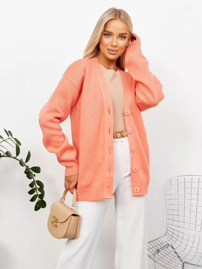 Damen Strickcardigan mit stylishem Knopfverschluss und lässigem Schnitt Heidi-Mode