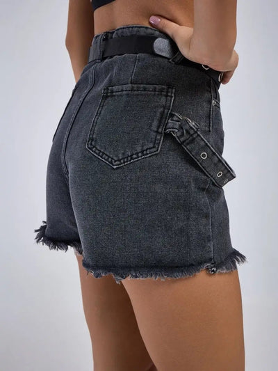 Damen Jeansrock im Vintage-Look mit asymmetrischem Saum und dezenten Detailverzierungen Heidi-Mode