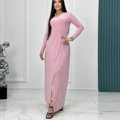 Damen Wickelkleid mit tiefem V-Ausschnitt und eleganter Raffung Heidi-Mode