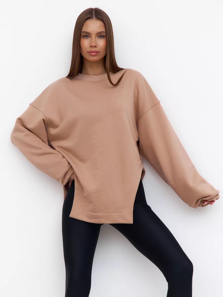 Damen Oversized Sweatshirt mit einzigartiger Schulterpartie und lässigem Schnitt Heidi-Mode