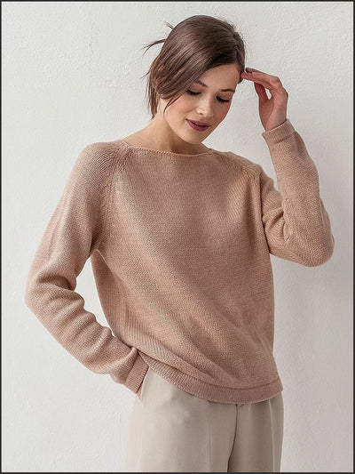 Damen feiner Strickpullover mit strukturiertem Rippdesign und hohem Kragen Heidi-Mode