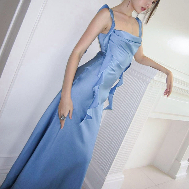 Damen Abendkleid mit raffinierten Rüschendetails und elegantem V-Ausschnitt Heidi-Mode