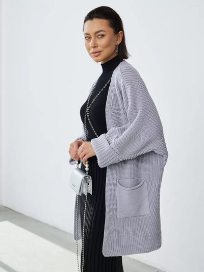Damen modischer Strickcardigan mit lässigem Schnitt und praktischen Taschen Heidi-Mode