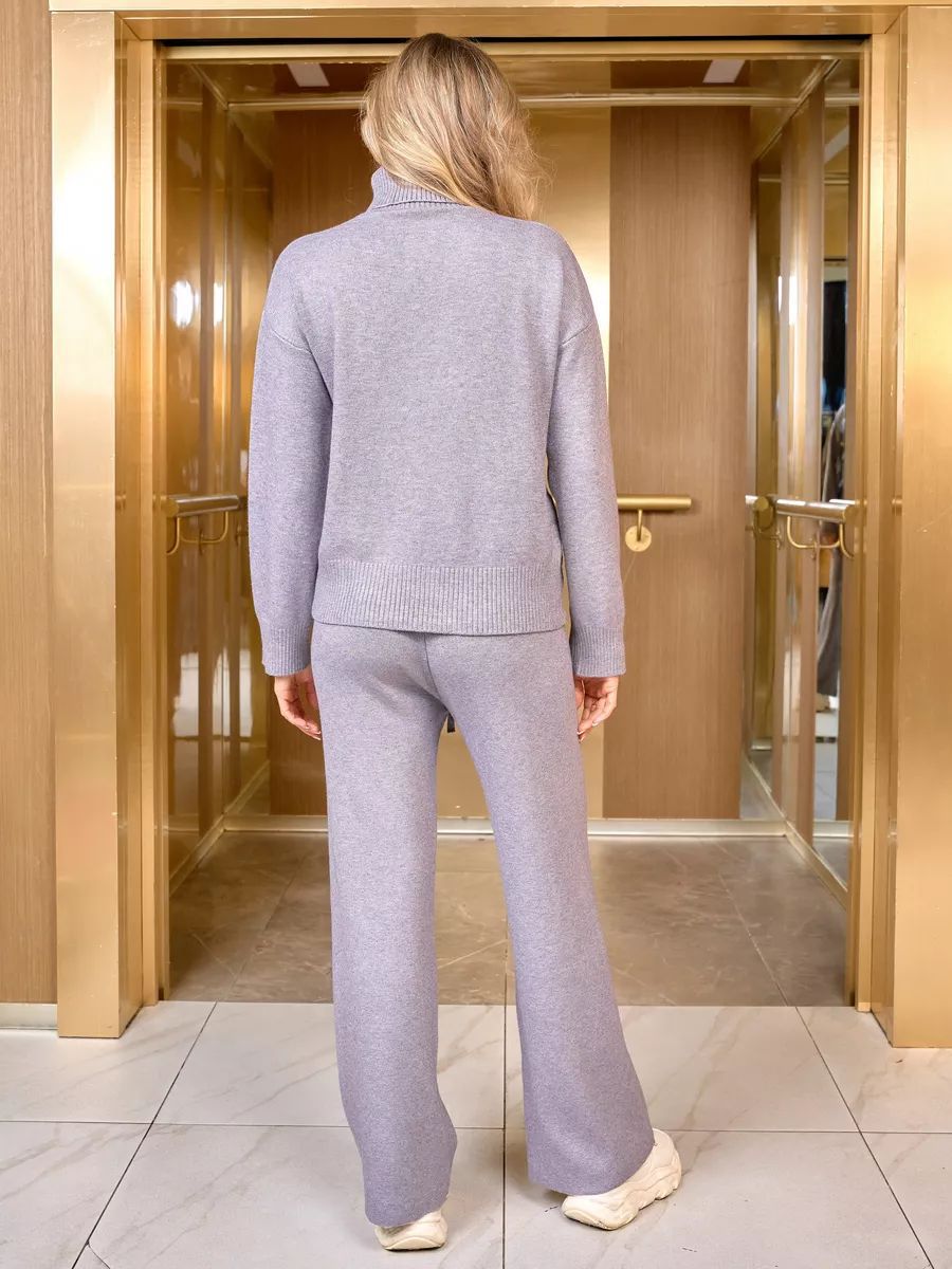 Damen Strickpullover mit hohem Kragen und leichtem Oversized-Schnitt Heidi-Mode