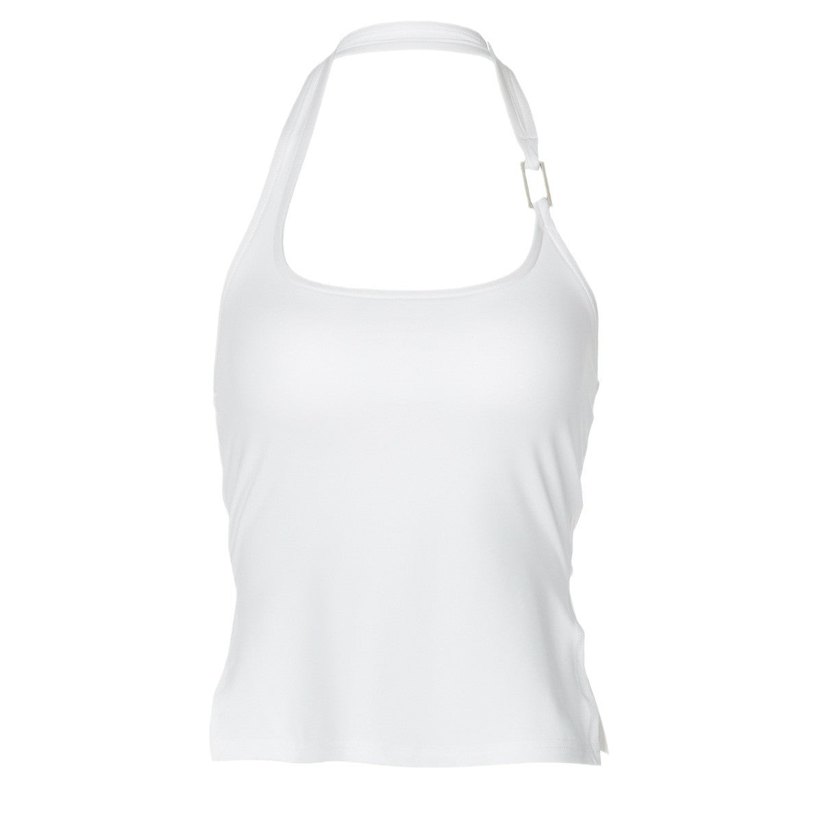 Damen Trendige Top mit seitlichen Schlitzen und eleganten Trägern Heidi-Mode