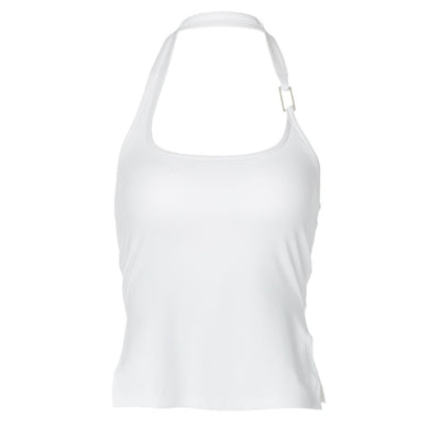 Damen Trendige Top mit seitlichen Schlitzen und eleganten Trägern Heidi-Mode