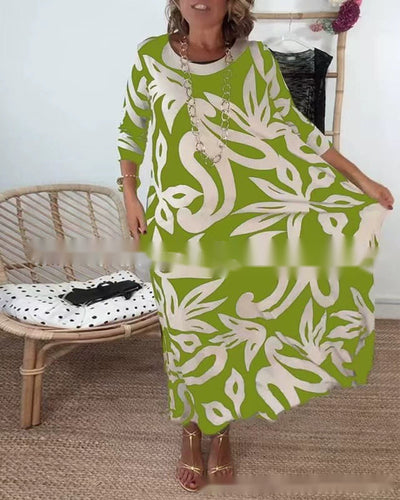 Damen Maxikleid mit floralem Muster und weitem Schnitt Heidi-Mode