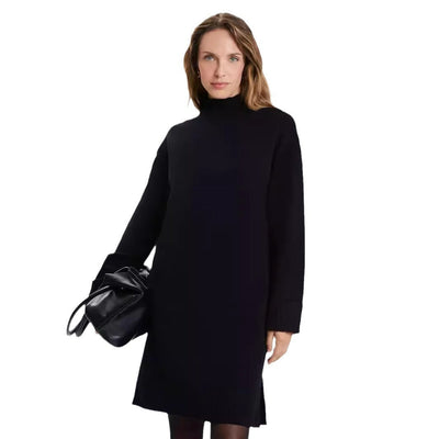 Damen Strickkleid mit stehendem Kragen und weitem Schnitt Heidi-Mode