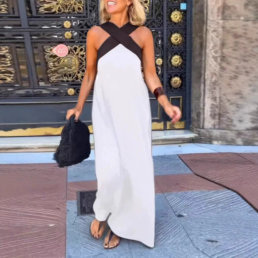 Damen Maxikleid mit Kreuzträgern Heidi-Mode