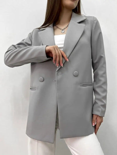 Damen eleganter Doppelknopf-Blazer mit praktischen Taschen und lässigem Schnitt Heidi-Mode