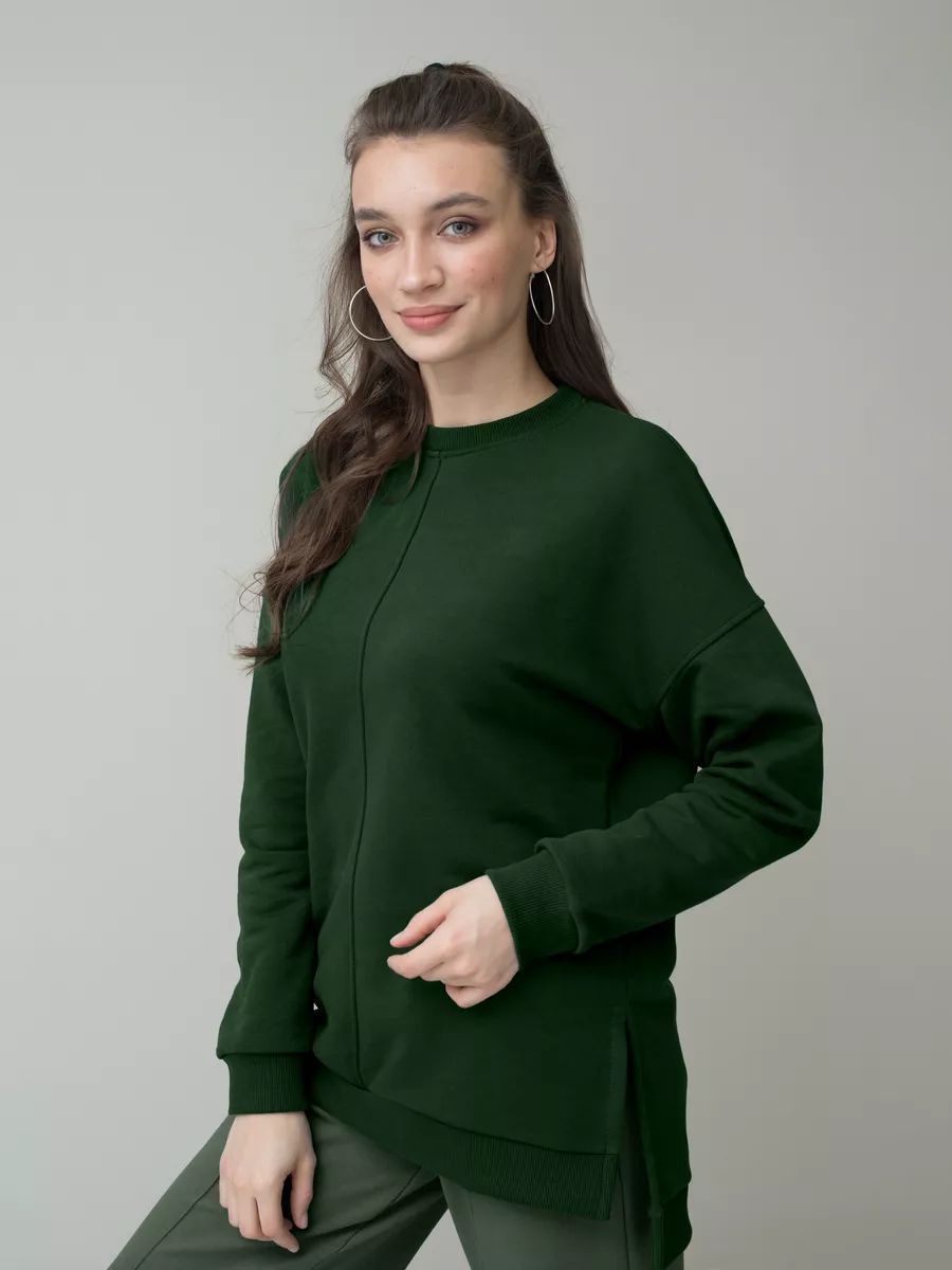 Damenoversized Pullover mit seitlichen Schlitzen und lässigem Schnitt Heidi-Mode