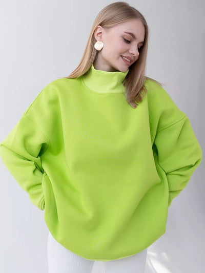 Damen Oversized Rollkragen-Pullover aus kuscheligem Material mit modernem Schnitt Heidi-Mode