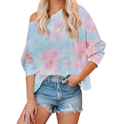 Damen Lässiges Oversized-Sweatshirt mit modernem Tie-Dye-Design Heidi-Mode