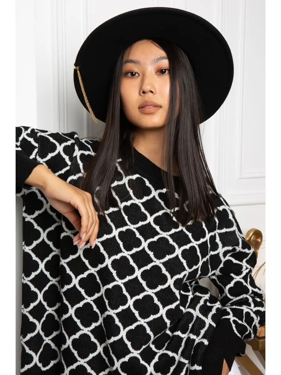 Damen lässiger Pullover mit stilvollem Mustermix und gerippten Bündchen Heidi-Mode