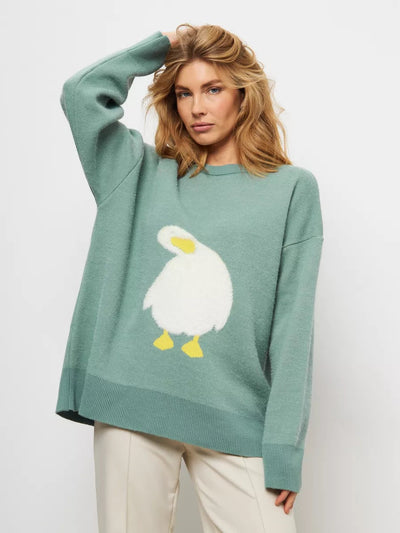 Damen Pullover mit einzigartigem Motiv Heidi-Mode