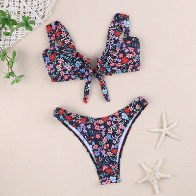 Damen Floral Print Bindefront Bikini Set Heidi-Mode