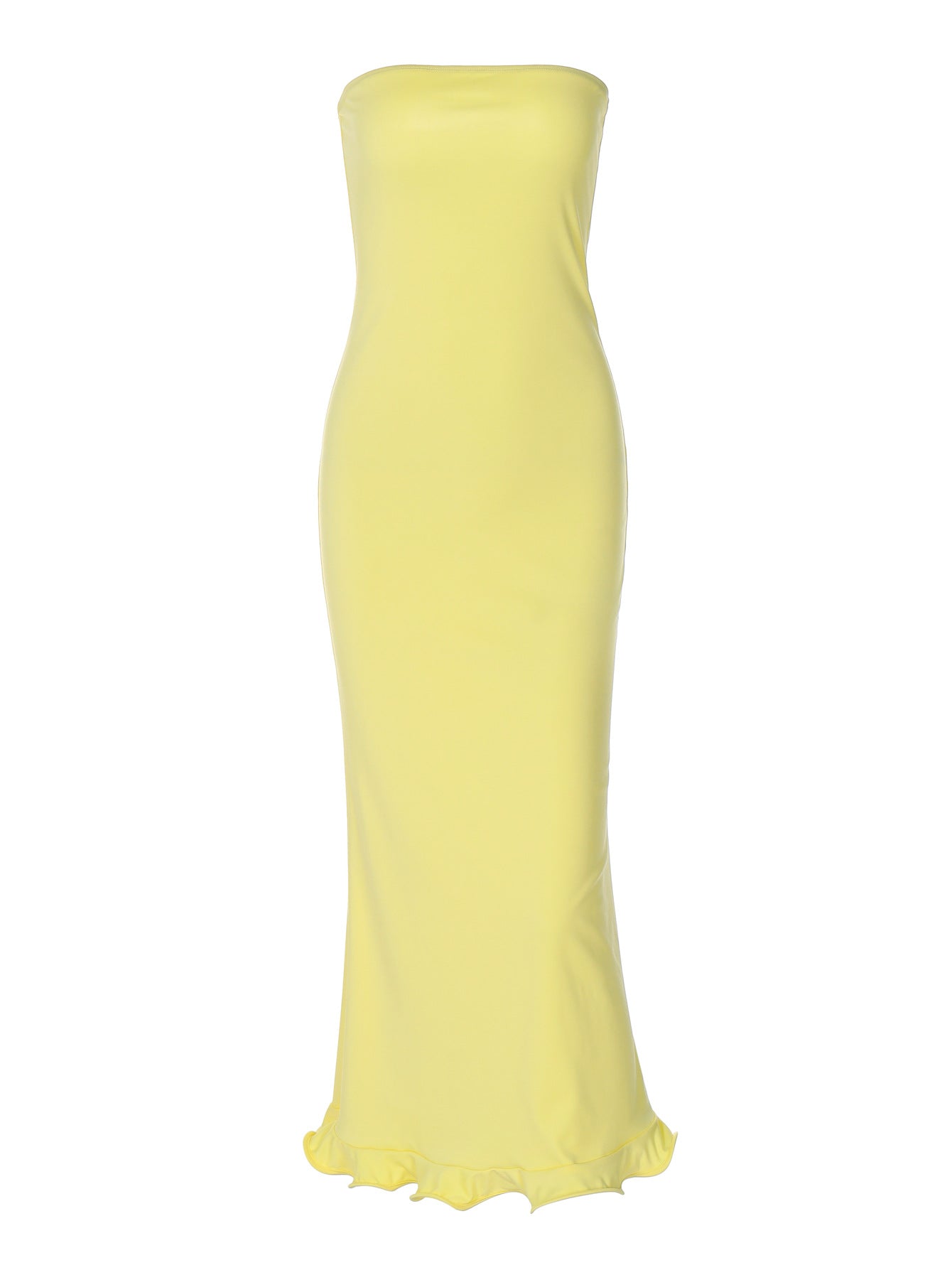 Damen schickes Abendkleid mit dekorativem Saum und figurbetontem Schnitt Heidi-Mode