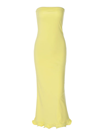 Damen schickes Abendkleid mit dekorativem Saum und figurbetontem Schnitt Heidi-Mode