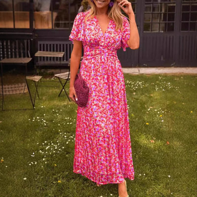 Damen Maxikleid mit voluminösen Ärmeln und tailliertem Schnitt Heidi-Mode