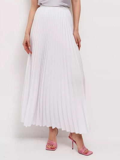 Damen Plissierter Maxirock mit elegantem Bund und fließendem Fall Heidi-Mode