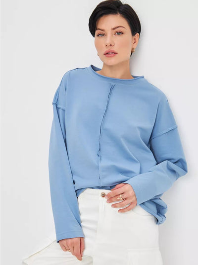 Damen lässiges Oversized-Sweatshirt mit modischen Details Heidi-Mode