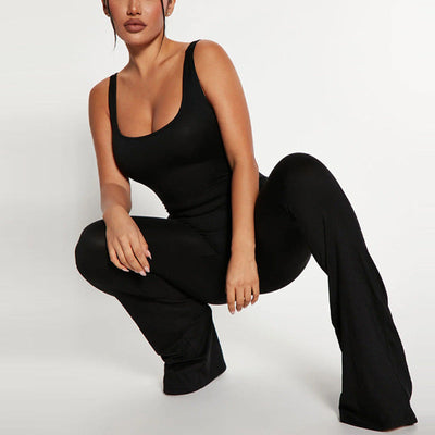 Damen Bodysuit mit figurbetontem Schnitt und breitem Beinausschnitt Heidi-Mode