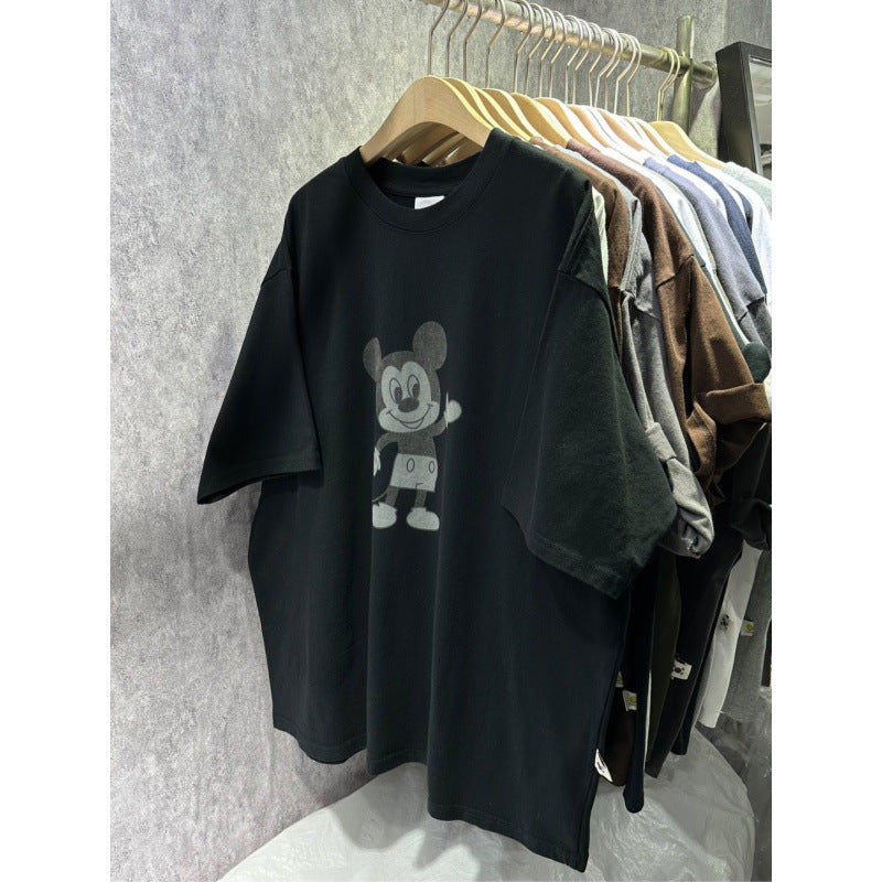 Damen Oversized T-Shirt mit einzigartigem Mickey Mouse Grafikdruck Heidi-Mode