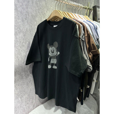 Damen Oversized T-Shirt mit einzigartigem Mickey Mouse Grafikdruck Heidi-Mode