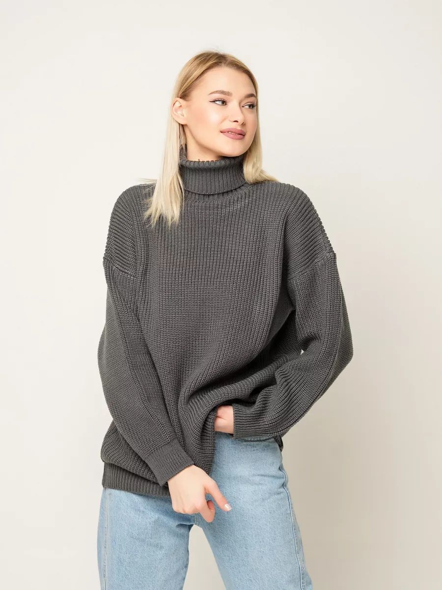 Damen kuscheliger Strickpullover mit weitem Schnitt und modernem Design Heidi-Mode