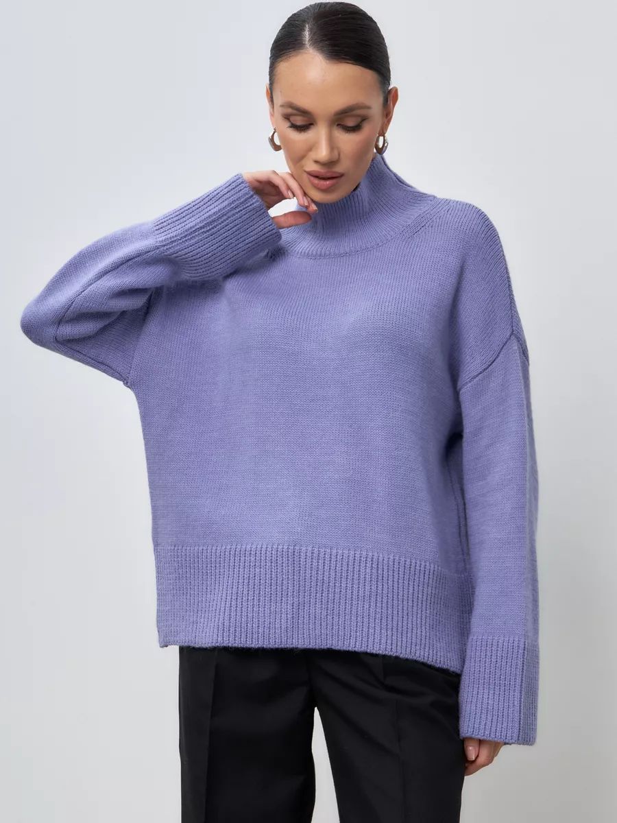 Damen lässiger Rollkragenpullover aus weichem Material Heidi-Mode
