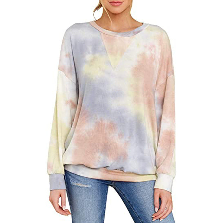 Damen Lässiger Sweatshirt mit hypnotisierendem Farbverlauf Heidi-Mode