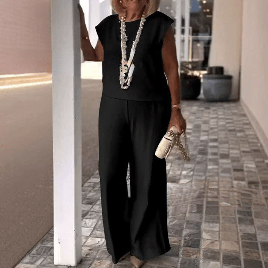 Damen Jumpsuit mit weitem Bein und modernen Silhouetten Heidi-Mode