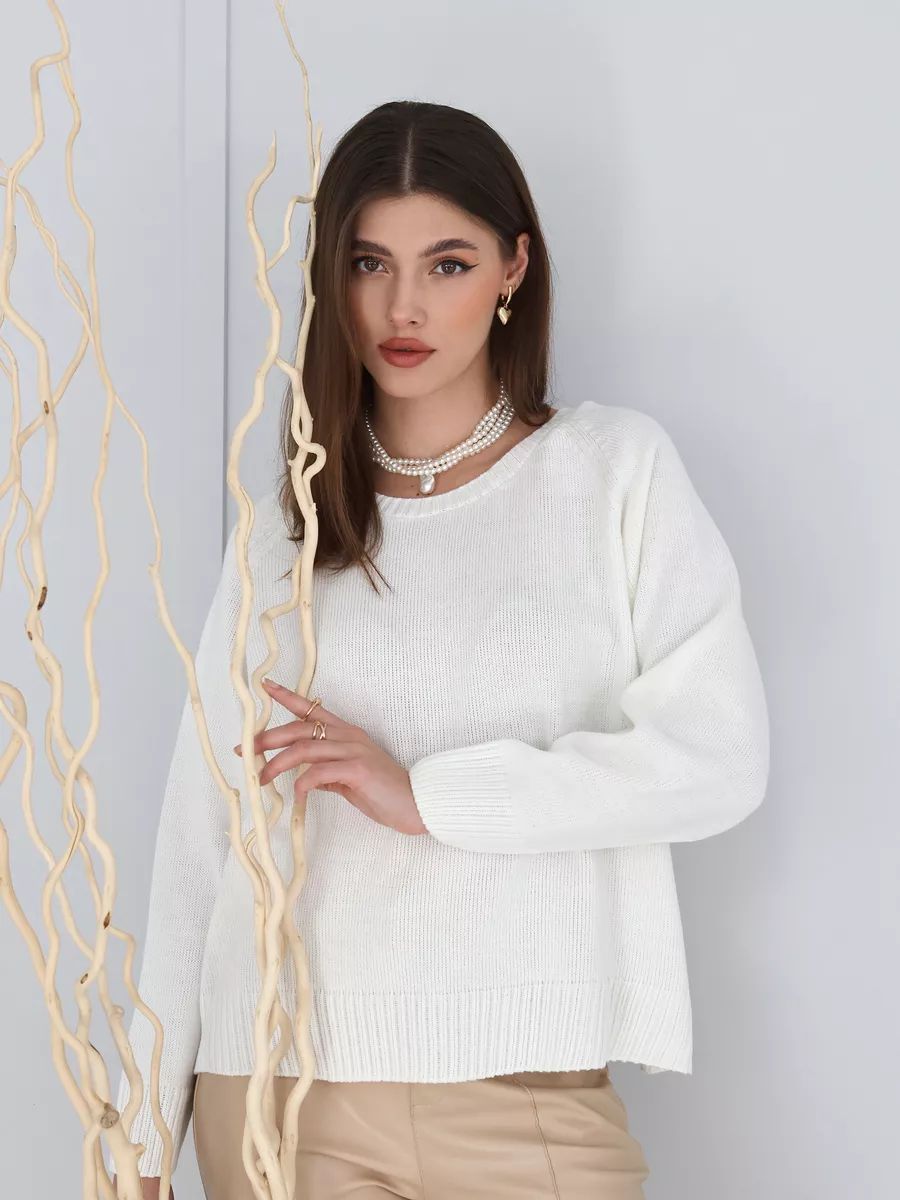 Damen lässiger Strickpullover mit komfortablem Schnitt und feiner Textur Heidi-Mode
