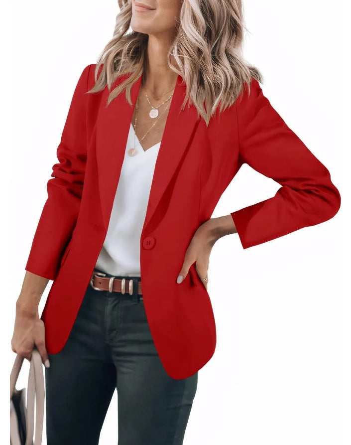 Damen lässiger Blazer mit elegantem Schnitt und praktischen Taschen Heidi-Mode