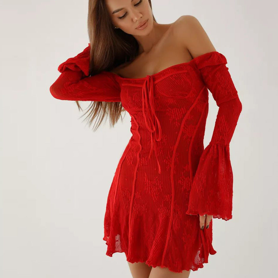 Damen elegantes Midikleid mit durchscheinendem Material und raffinierten Volants Heidi-Mode