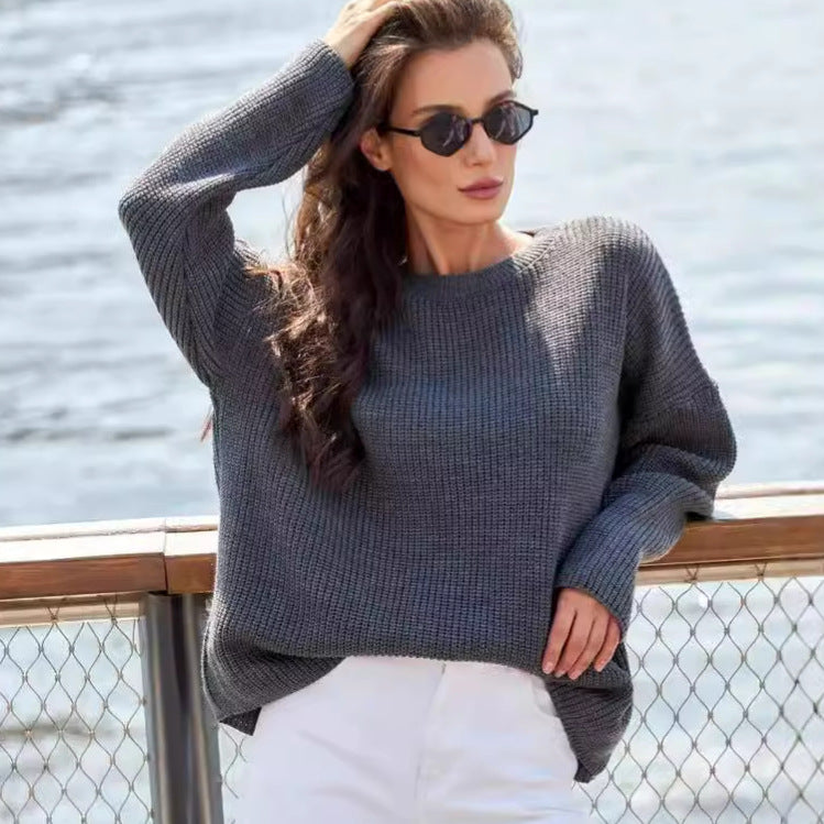 Damen lässiger Pullover im Strukturstrickdesign Heidi-Mode