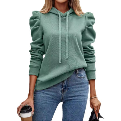 Damen Kapuzenpullover mit puffärmel und elegantem Schnitt Heidi-Mode