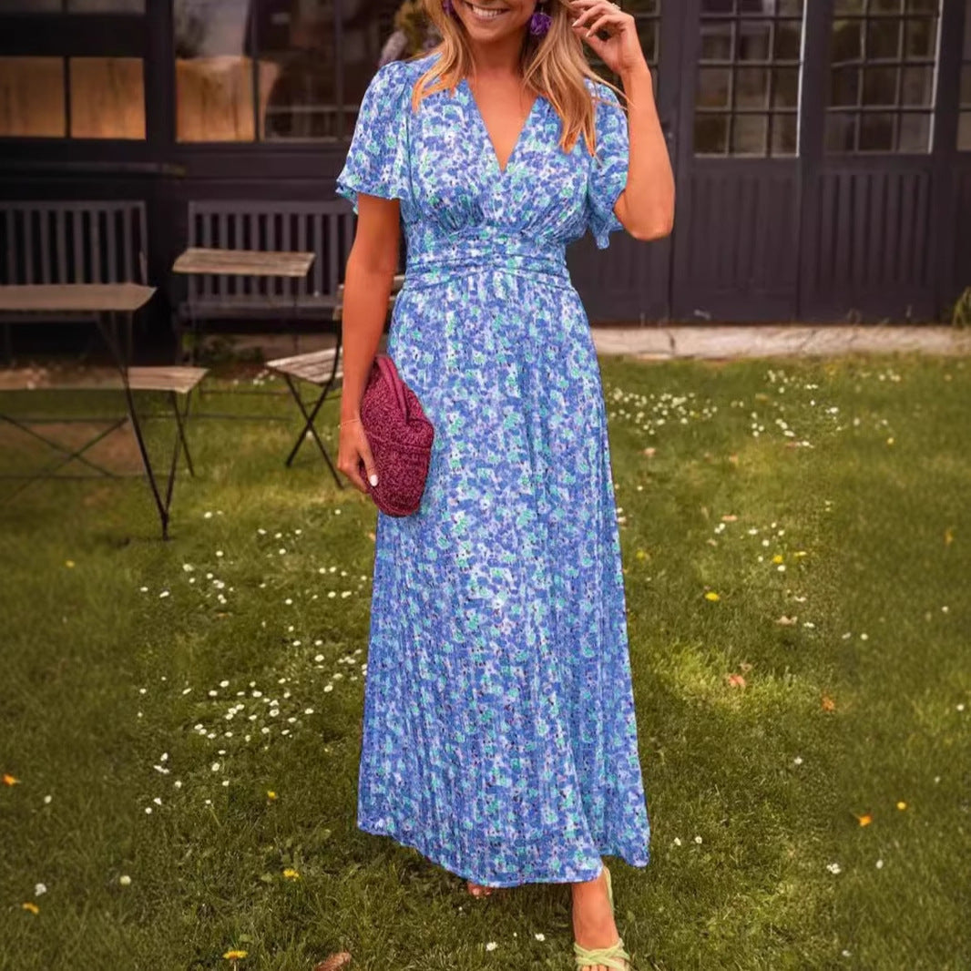 Damen Maxikleid mit voluminösen Ärmeln und tailliertem Schnitt Heidi-Mode