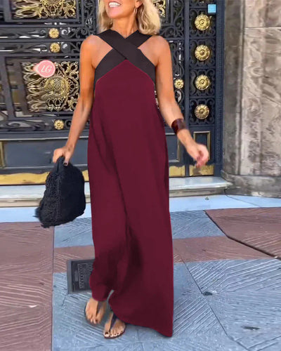 Damen Maxikleid mit Kreuzträgern Heidi-Mode