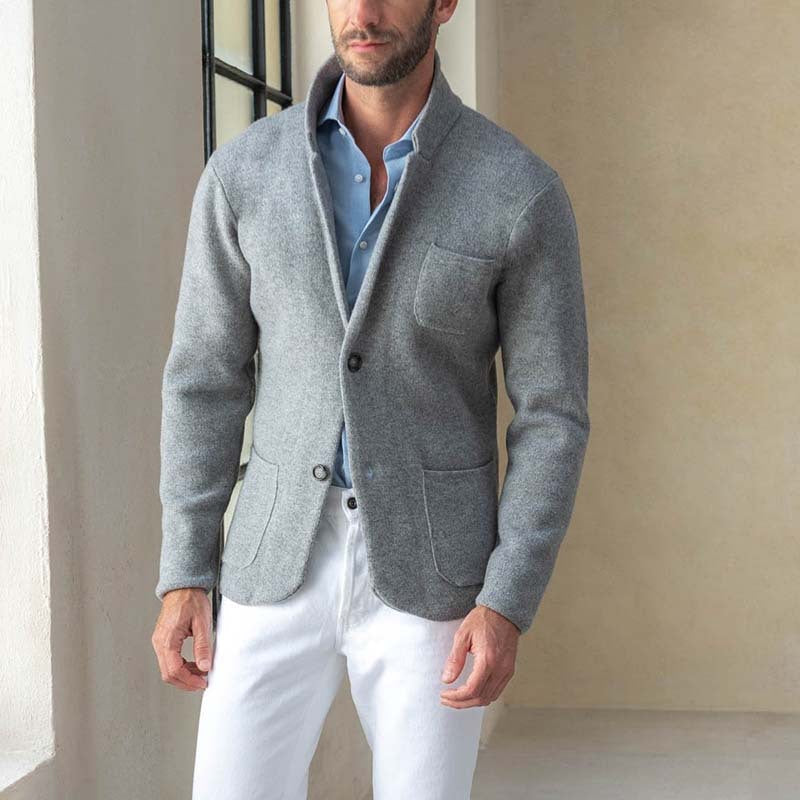 Herren Cardigan mit Eleganter Schnittführung und praktischen Taschen Aliams