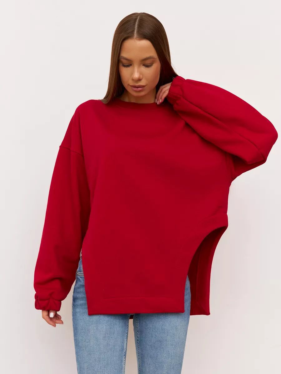 Damen Oversized Sweatshirt mit einzigartiger Schulterpartie und lässigem Schnitt Heidi-Mode